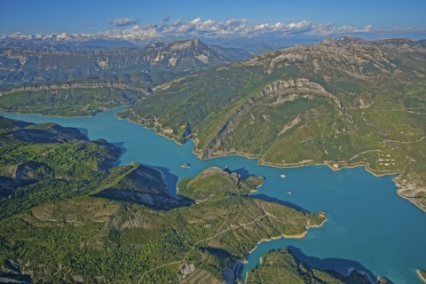 Castillon lake and dam, Alpes-de-Haute-Provence, France