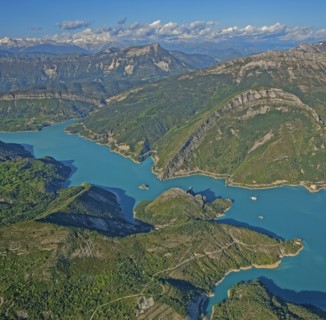 Castillon lake and dam, Alpes-de-Haute-Provence, France