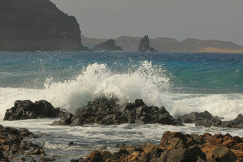 Paysage cotier la Punta Fariones à Orzola, île de Lanzarote
