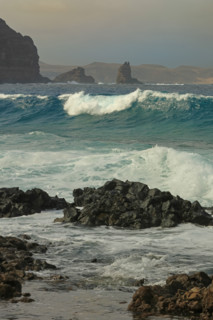 Paysage cotier la Punta Fariones à Orzola, île de Lanzarote
