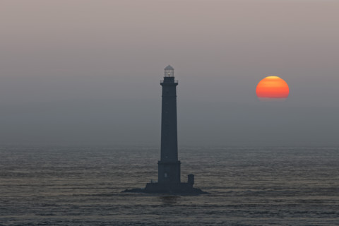 La Hague Lighthouse at sunset