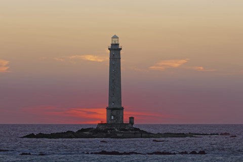 La Hague Lighthouse at sunset
