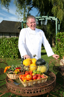 France, Normandie, Calvados, pays d'auge, cambremer, chateau Les Bruyeres, hotel restaurant, Chef Philippe Harfaux, potager,