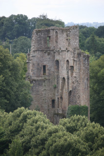 France, Basse Normandie, Calvados, bocage virois, vire, itineraire des pelerins des chemins de saint michel, depuis les hauteurs de la porte horloge, donjon,