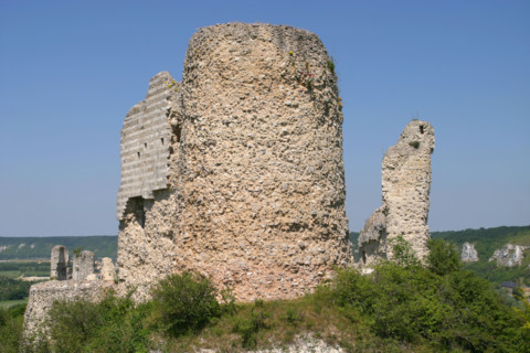 France, Haute Normandie, vallee de la Seine, eure, les andelys, chateau gaillard, donjon, vestige, richard coeur de lion, vestiges de l'ouvrage avance