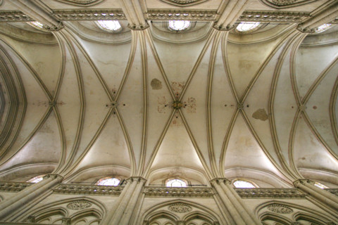 France, Basse Normandie, Manche, Cotentin, coutances, cathedrale, nef, voutes, art gothique,