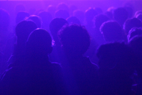 France, Basse Normandie, Manche, Cotentin, coutances, festival jazz sous les pommiers, mai 2006, ambiance concert, lumieres, light show public,