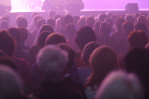 France, Basse Normandie, Manche, Cotentin, coutances, festival jazz sous les pommiers, mai 2006, ambiance concert, lumieres, light show public,