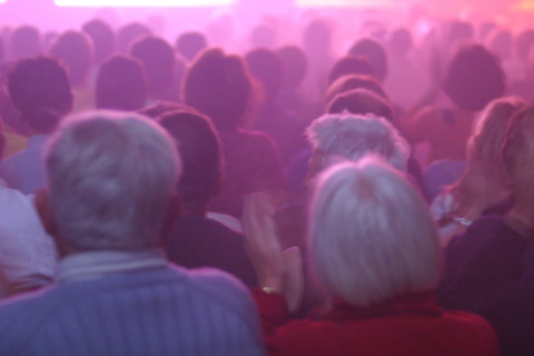 France, Basse Normandie, Manche, Cotentin, coutances, festival jazz sous les pommiers, mai 2006, ambiance concert, lumieres, light show public,
