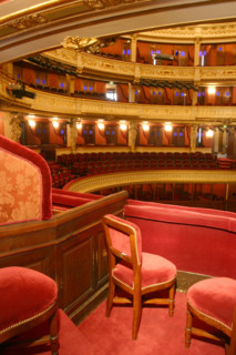 France, Paris 2e, opera comique, salle Favart, place Boieldieu, salle de spectacle, vue sur la salle depuis une loge,