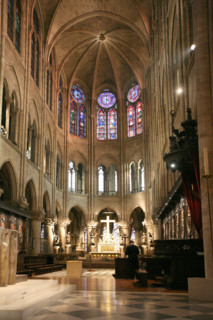 France, Paris 4e, ile de la cite, cathedrale Notre-Dame de Paris, art gothique et neo gothique, choeur