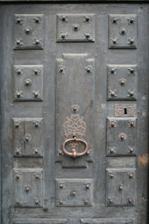 France, close-up on a door rue chanoinesse