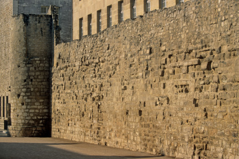 France, Paris 4e, le marais, vestiges de la muraille de philippe auguste, rue des jardins saint paul,