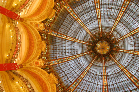 Great dome of the Galeries Lafayette in Paris