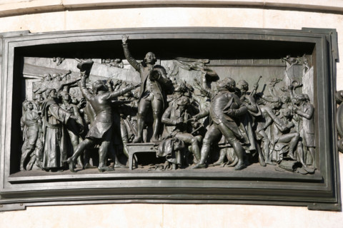 France, bas-relief on bottom of stature