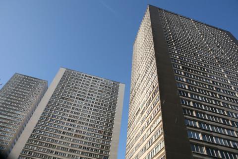 France, Paris 13e, quartier chinois, tour, gratte ciel, immeuble, tours du boulevard massena / avenue d'italie,
