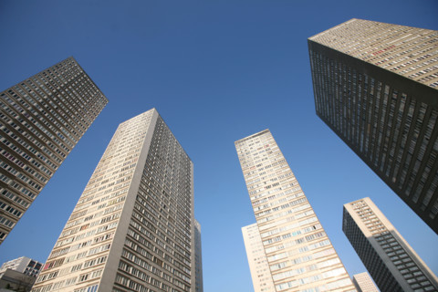 France, Paris 13e, tours du bd massena / av d'italie, gratte ciel, immeubles,