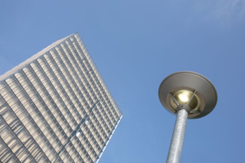 France, Paris 13e, quartier bibliotheque Francois Mitterrand, quai Francois Mauriac, tour, lampadaire,