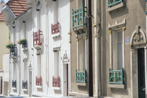 France, Paris 13e, maisons identiques, pavillons, rue Henri pape, habitat ouvrier,