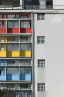 France, paris 13e, détail immeuble de l'armée du salut, architecte Le corbusier, 12 rue Cantagrel