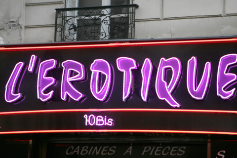 France, Paris 14e, Montparnasse, rue de la gaite, theatre erotique, peep show, sex shop,