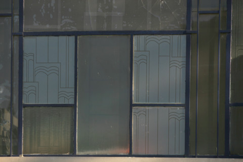 France, Paris 14e, boulevard jourdan, station rer, cite universitaire, art deco, detail verre grave,