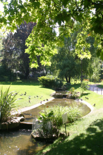 France, Paris 17e, quartier des Batignolles, square des Batignolles, vegetation, espace vert, plan d'eau, jardin public,