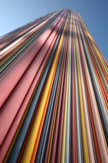 France, hauts de seine, la defense, tours, immeubles, gratte ciel, la cheminee, oeuvre de raymond moretti, tubes colores,