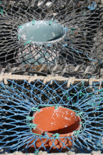 France, Basse Normandie, Manche, Cotentin, dielette, port, detail casiers pour la peche aux crustaces, tourteaux, araignees et homards,