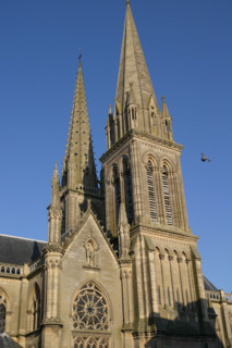 France, Basse Normandie, calvados, douvres la delivrande, basilique, clocher, tours,