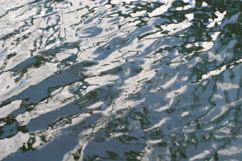 France: Normandie, eau, ondes et reflets sur la Seine,