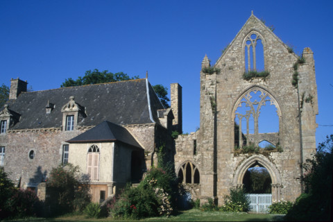France, Bretagne, Cotes d'Armor, anse de Paimpol, abbaye de beauport, vestiges, ruine, ogive, voute, vieilles pierres,