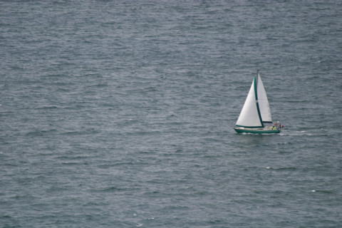 France, Bretagne, Finistere, presqu'ile de crozon, cap de la chevre, voilier navigant,