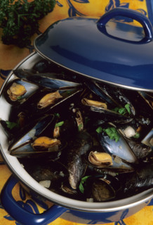 France, Haute Normandie, Seine Maritime, gastronomie, cassolette de moules marinieres,