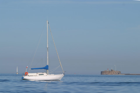 France, Basse Normandie, Manche, Cotentin, Cherbourg, rade, plaisance, voilier, fort de l'ouest,
