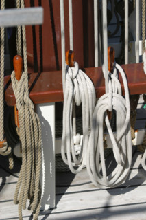France, Basse Normandie, Manche, Cotentin, Cherbourg, rade, tall ships race 2005, grands voiliers, course, detail cordages,