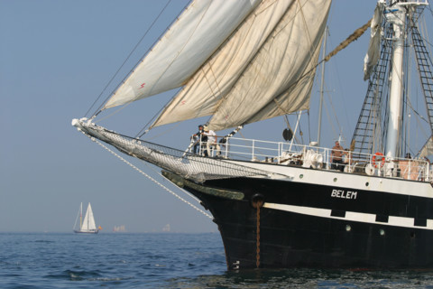 France, Basse Normandie, Manche, Cotentin, Cherbourg, rade, tall ships race 2005, grands voiliers, course, belem, bateau francais, fondation caisse d'epargne,