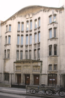 France, Paris 4e, rue pavee, synagogue, architecte Hector Guimard, religion juive, judaisme, edifice religieux, facade sur rue,