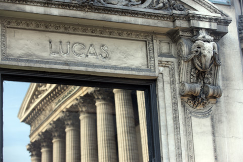 France, Paris 8e, 9 place de la Madeleine, restaurant Lucas Carton, aujourd'hui Senderens, decor facade,