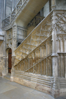 France, Haute Normandie, Seine Maritime, Rouen, cathedrale Notre-Dame, art gothique, escalier de la librairie,