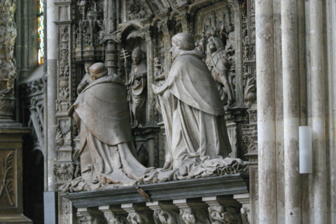 France, Haute Normandie, Seine Maritime, Rouen, cathedrale Notre-Dame, art gothique, sepulture, sculpture, monument funeraire, Chapelle de la Vierge, 
tombeau des cardinaux d'amboise