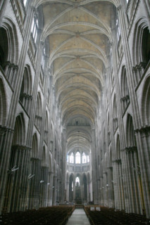 France, Haute Normandie, Seine Maritime, Rouen, cathedrale notre dame, nef, voutes, art gothique,