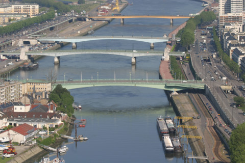 France, Haute Normandie, Seine Maritime, Rouen, panorama depuis la cote sainte catherine, vue generale, ile Lacroix et la rive gauche, Seine, ponts, Corneille
boieldieu, jeanne d'arc, guillaume le con...
