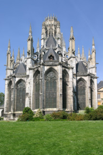 France, Haute Normandie, Seine Maritime, Rouen, eglise abbatiale Saint-Ouen, chevet, edifice religieux, jardin,