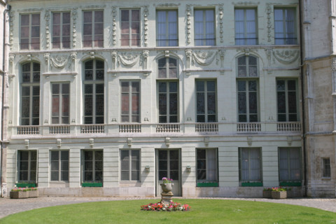 France, Haute Normandie, Seine Maritime, Rouen, archeveche, rue des bonnetiers, hotel particulier, 
facade,