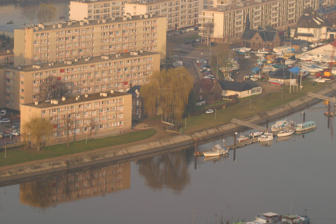 France, Haute Normandie, Seine Maritime, Rouen, rive gauche, ile Lacroix, vue depuis la cote sainte catherine, panorama, la Seine, bateaux, immeubles, logements, habitat,