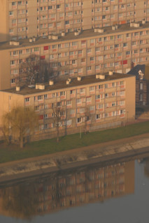 France, Haute Normandie, Seine Maritime, Rouen, rive gauche, ile Lacroix, vue depuis la cote sainte catherine, panorama, la Seine, bateaux, immeubles, logements, habitat,
