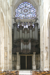 France, Haute Normandie, Seine Maritime, Rouen, eglise abbatiale Saint-Ouen, chevet, edifice religieux, nef, buffet d'orgue, instrument de musique,