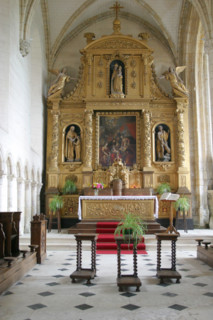 France, Haute Normandie, Seine Maritime, pays de Caux, le bourg dun, eglise, choeur, retable,