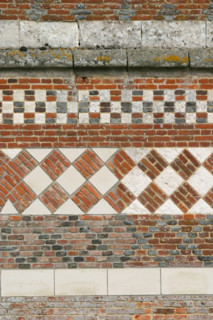France, Haute Normandie, Seine Maritime, pays de Caux maritime, cany barville, manoir de comenville, ferme traditionnelle, architecture polychrome : brique pierre et silex,